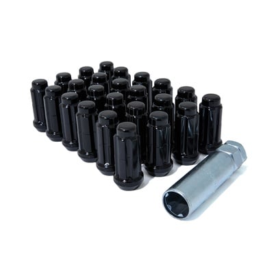 Gorilla Automotive 24-Piece 14mmx2.0 Duplex Spline Lug Nut Kit (Black) - K6TS-14200BGR